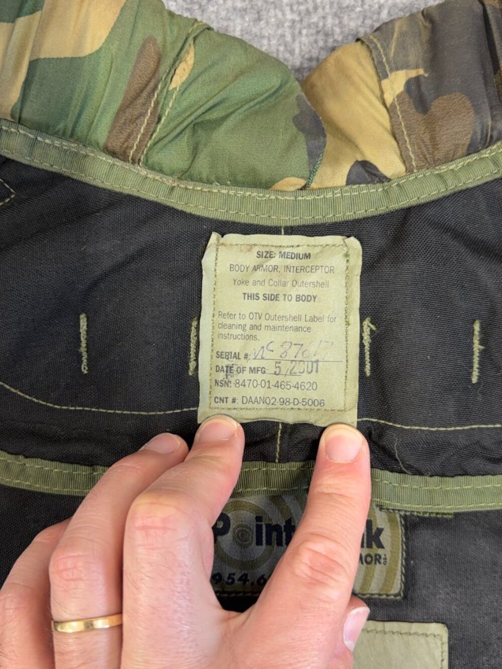 Point Blank Interceptor Base Vest Soft Inserts M81 Woodland Camo Medium Yoke - Picture 7 of 13